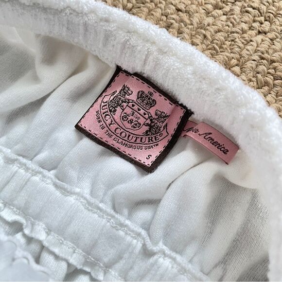 Juicy Couture Authentic Y2K White Terry Dress with Cream Lace - S - Picture 2 of 10